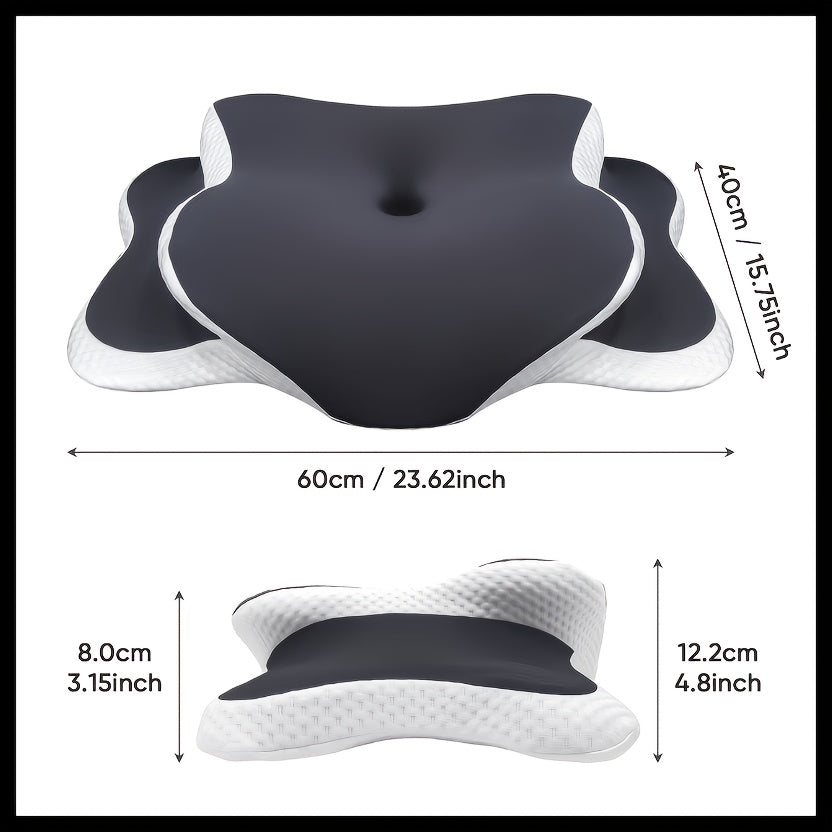 Almofada de Pescoço em Forma de Borboleta, Design Ergonómico, Rebound Lento – Adequada para Dormir de Lado, Costas ou de Barriga para Baixo, Suporte Eficaz da Coluna Cervical