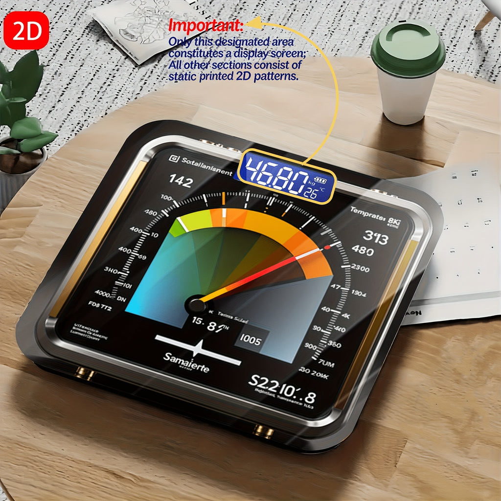 Balança Digital de Peso Corporal com Tecnologia Step-On, Vidro Temperado Grosso e Ecrã LED – Balança de Casa de Banho, Presente para Perda de Peso