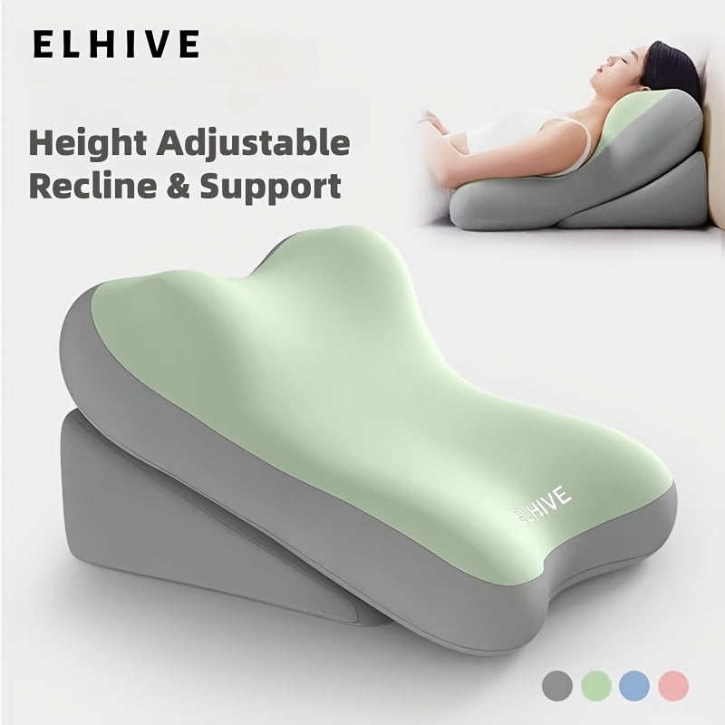 Conjunto de 2pç de Almofadas de Cama em Cunha Ajustáveis com Espuma de Memória – Suporte Lombar e para as Costas e Pescoço, Ideal para Leitura, Jogos e Relaxamento