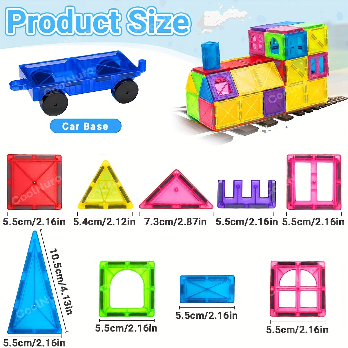 Blocos Magnéticos 3D – Conjunto de Blocos de Construção Magnéticos, Brinquedo Educativo STEM, Jogo de Empilhar e Puzzle, Presente Ideal para Crianças a Partir dos 3 Anos, Conjunto de Construção Criativo com Cores Vibrantes em Material ABS Durável, Cores
