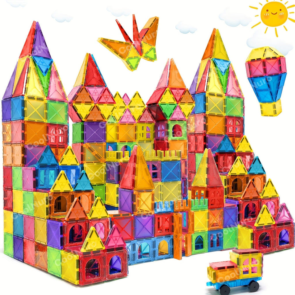 Blocos Magnéticos 3D – Conjunto de Blocos de Construção Magnéticos, Brinquedo Educativo STEM, Jogo de Empilhar e Puzzle, Presente Ideal para Crianças a Partir dos 3 Anos, Conjunto de Construção Criativo com Cores Vibrantes em Material ABS Durável, Cores