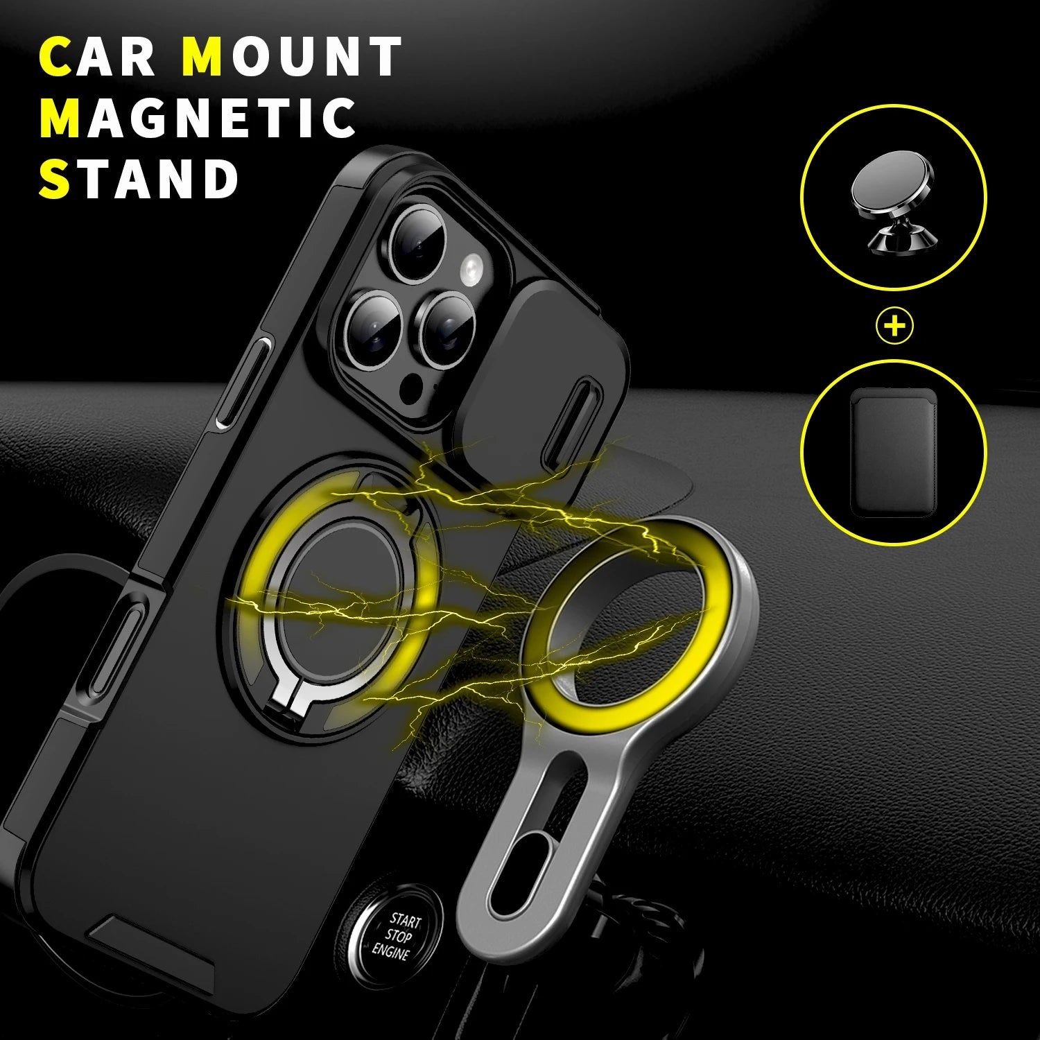 Shockproof Armor iPhone Case With Kickstand Holder