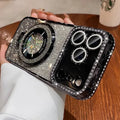 Black Color Magnetic Glitter Diamond Clear Phone Case For iPhone