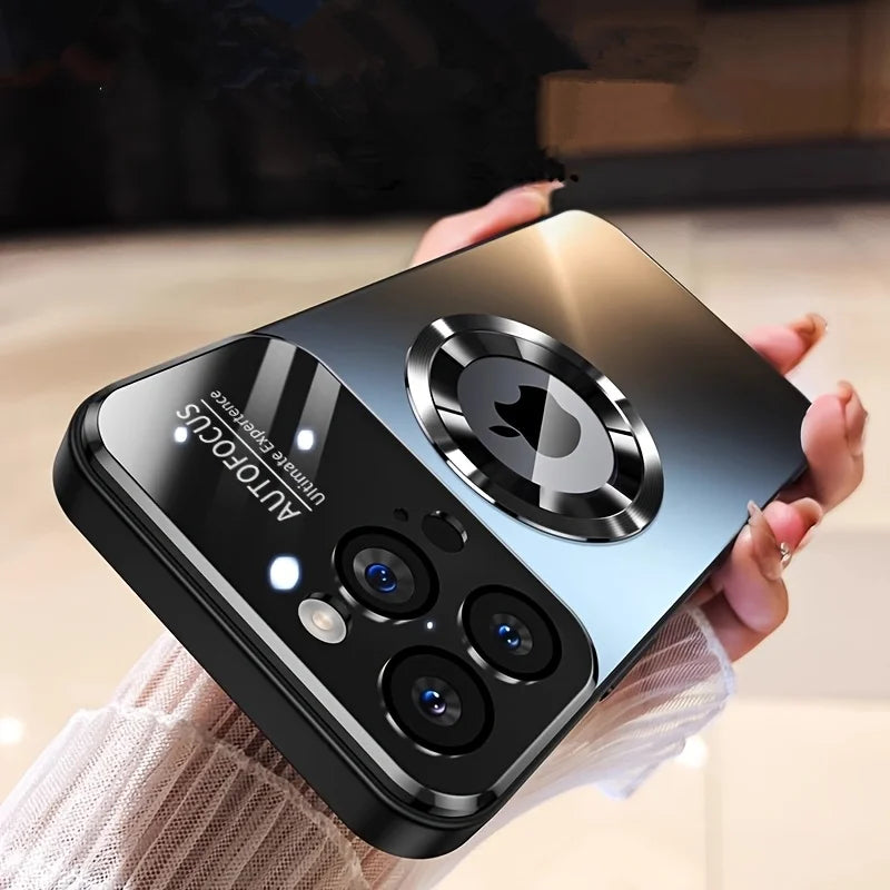 Magnetic Matte Phone Case For iPhone With Lens Protector