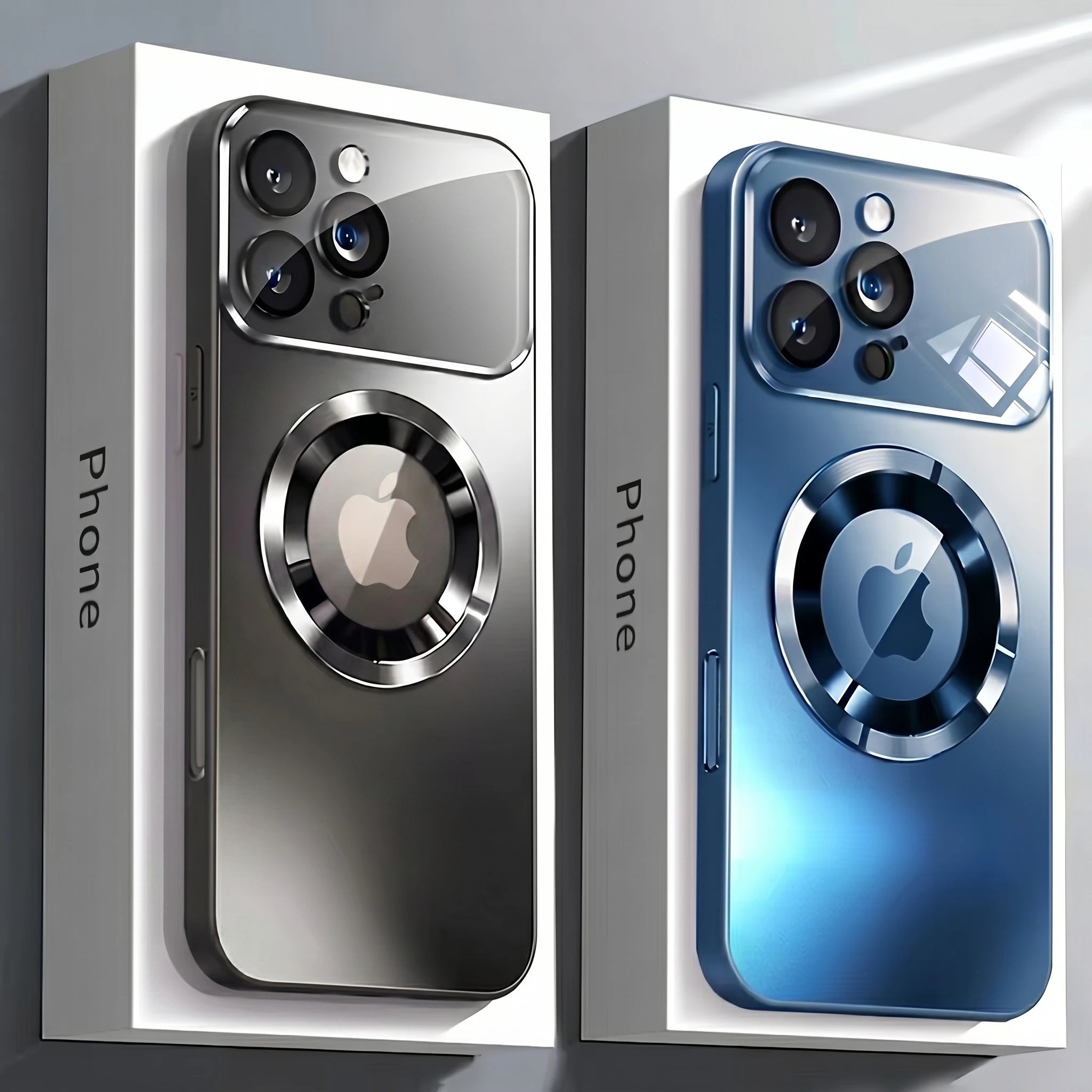 Magnetic Matte Phone Case For iPhone With Lens Protector