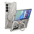 Titanium Color MagSafe Metal Ring Stand Case For Galaxy Z Fold