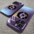 PURPLE Color Magnetic Matte Phone Case For iPhone With Lens Protector