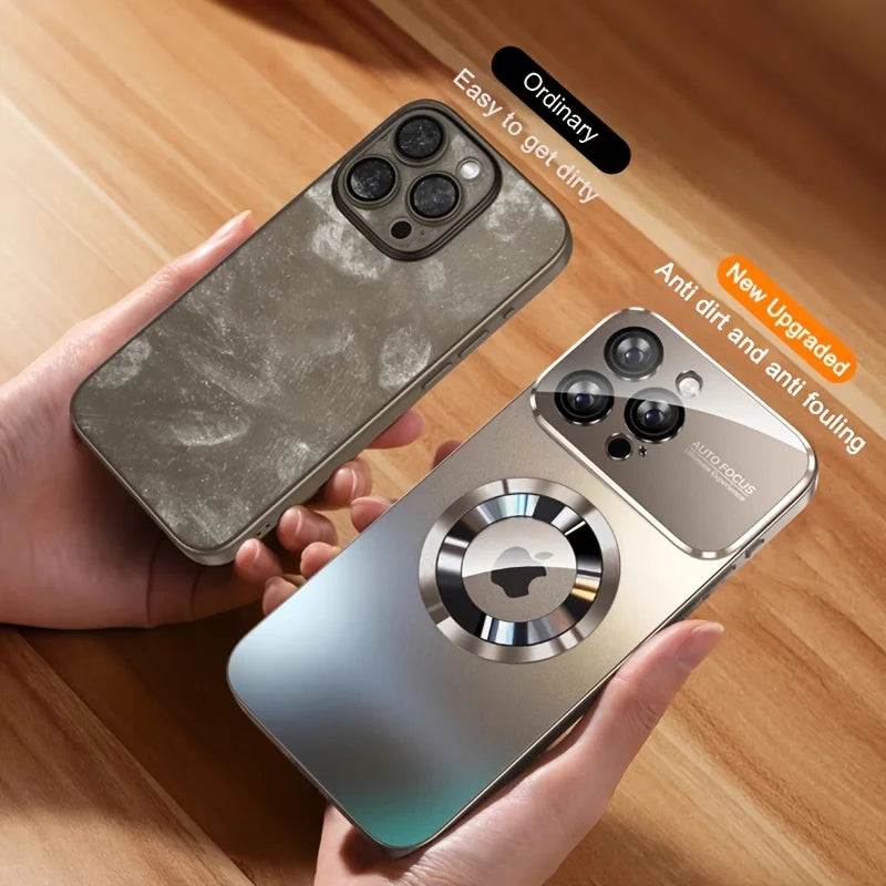 Magnetic Matte Phone Case For iPhone With Lens Protector