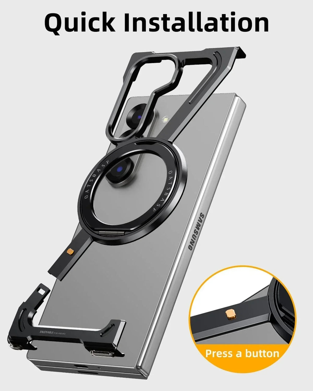 MagSafe Metal Ring Stand Case For Galaxy Z Fold